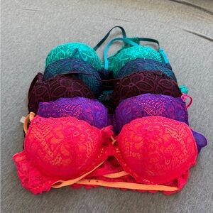 Victoria's Secret Lace Bra Set - Pink, Purple, Teal
